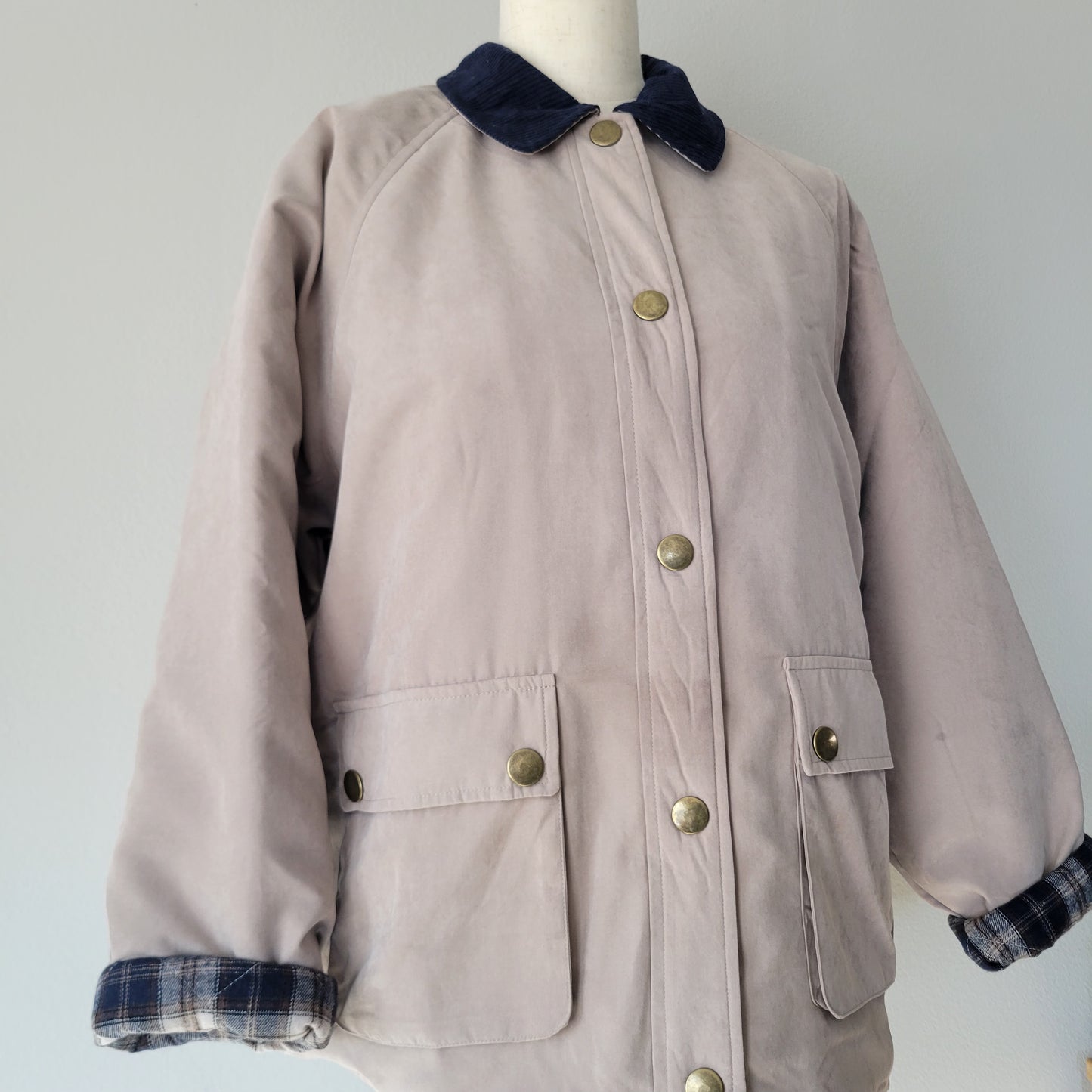 Corduroy Collar Barn Cotton Lined Jacket Taupe