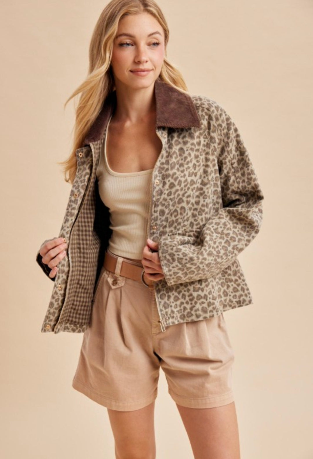 Leopard Cotton Relaxed Chore Jacket