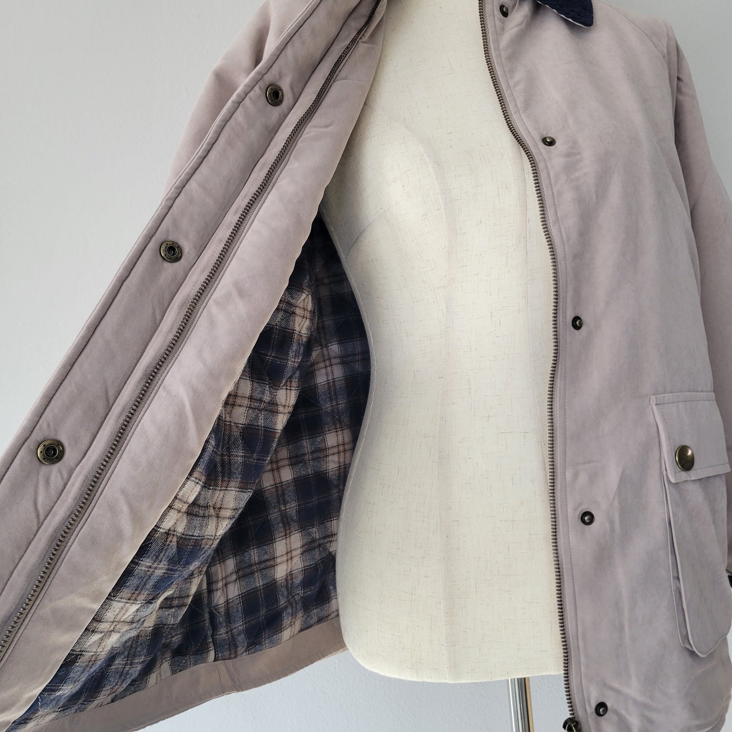 Corduroy Collar Barn Cotton Lined Jacket Taupe