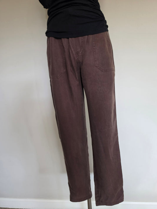 Tencel Tapered Espresso Brown Pants