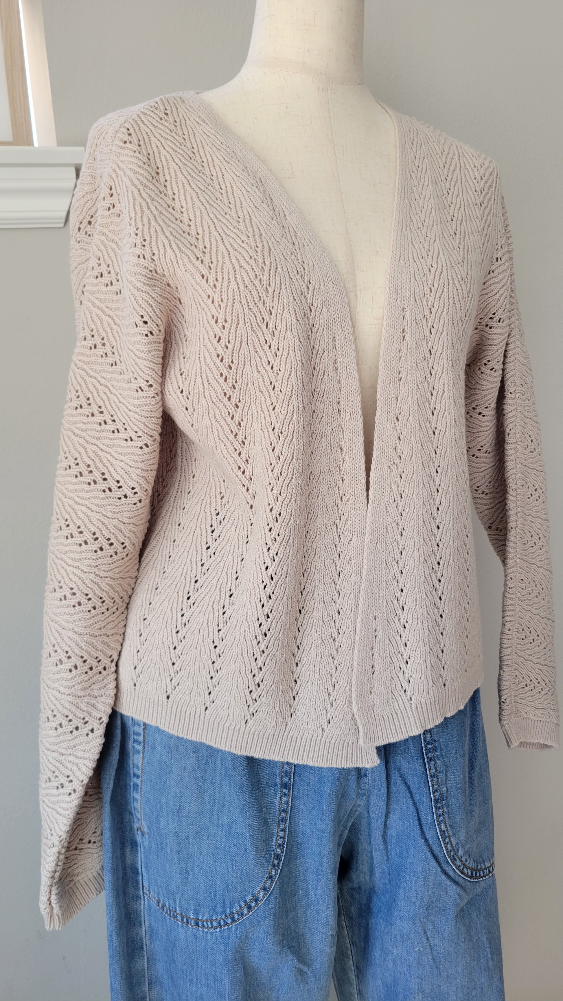 Halli Crochet Knit Boxy Cropped Open Cardigan – Mota Boutique