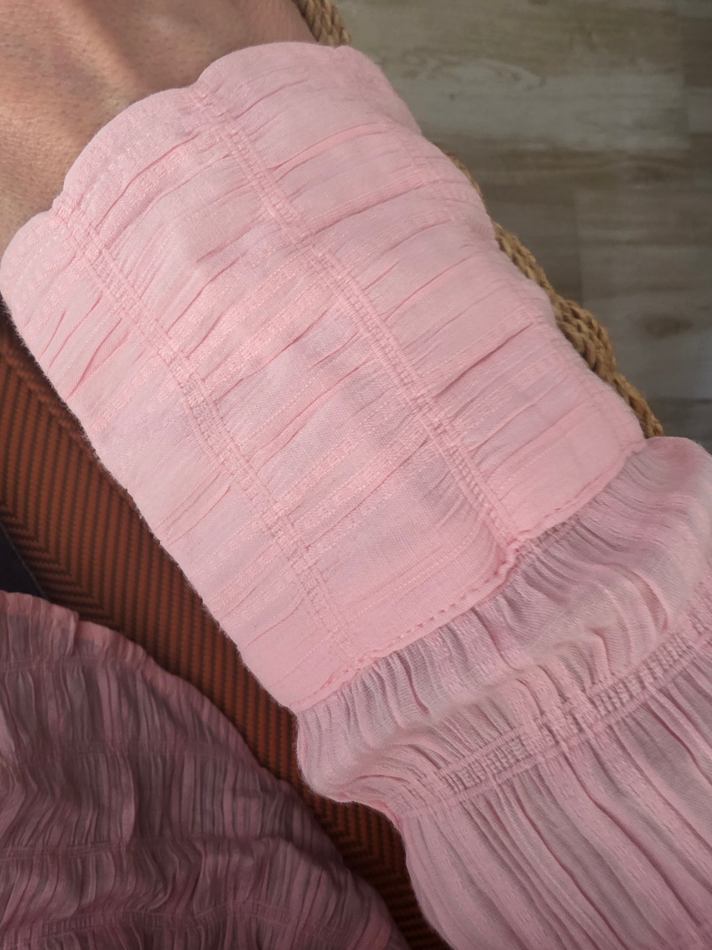 Pamela Textured Fabric Button Down Loose Fit Drop Shoulder Pink Shirt