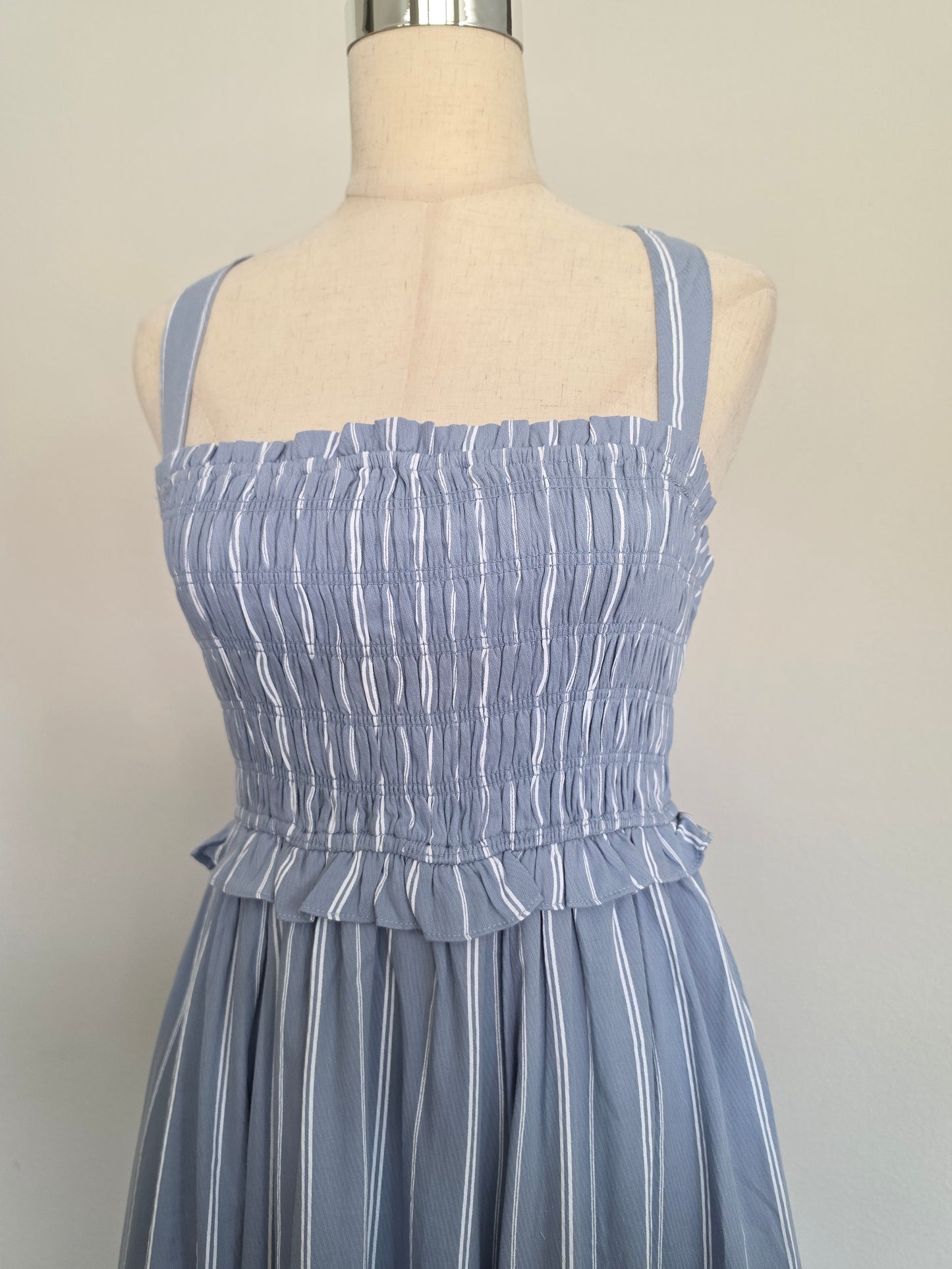 Jennifer Smocked Halter Cotton Midi Dress