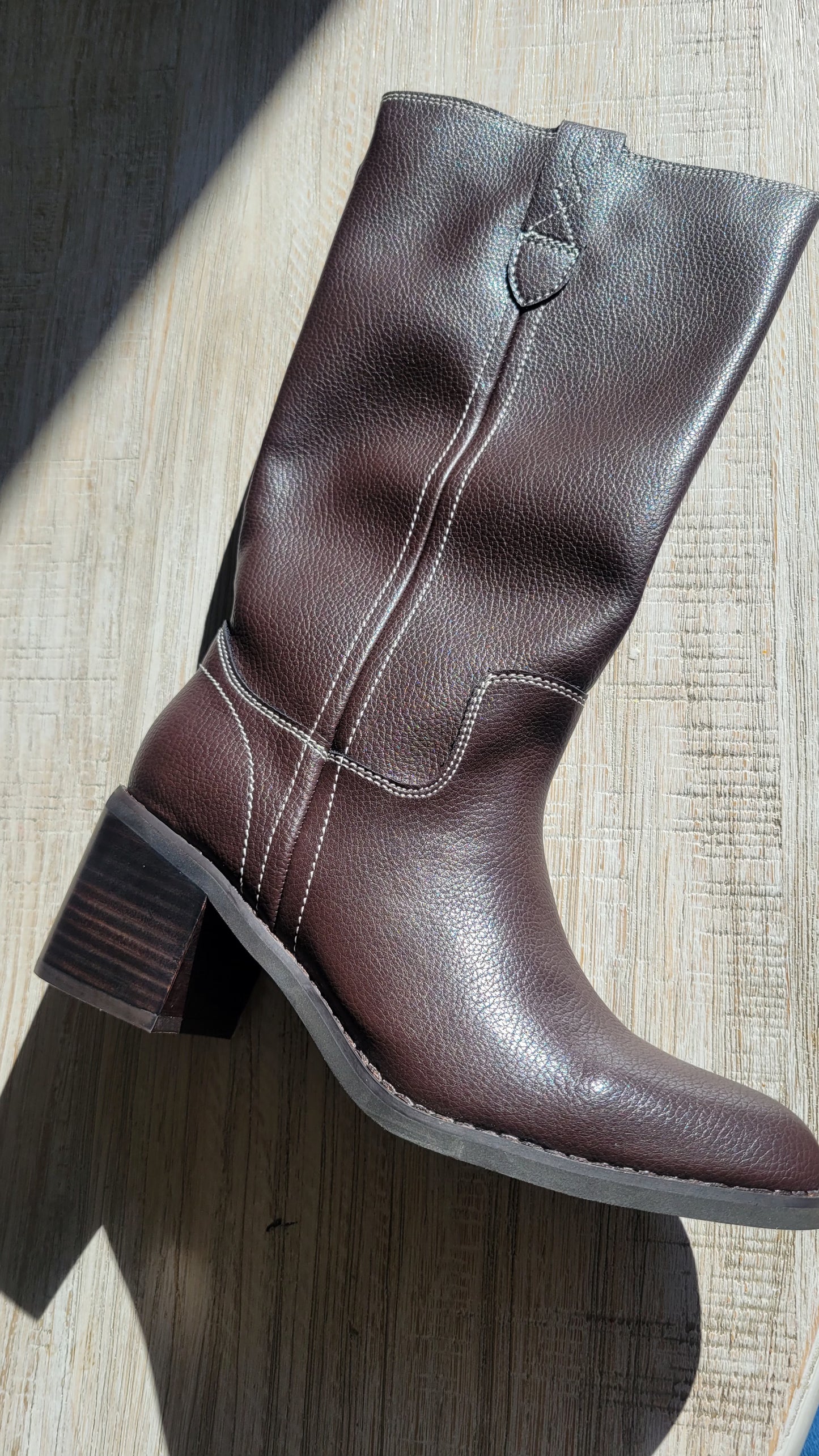 Mid Calf Espresso Brown Boots