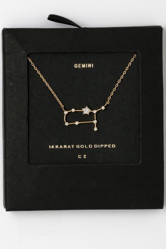 14K Gold Constellation Zodiac Necklace