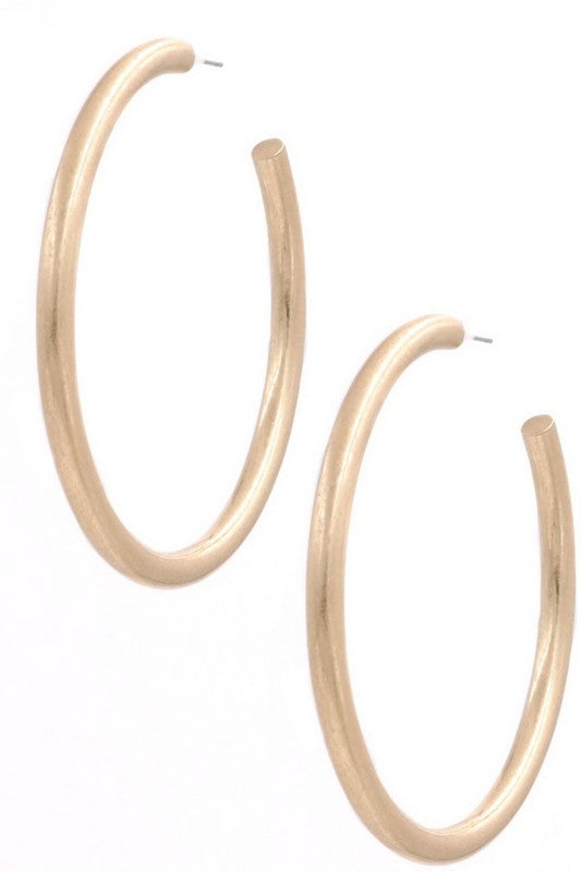 Worn Gold Hoop Earring 1 1/2''