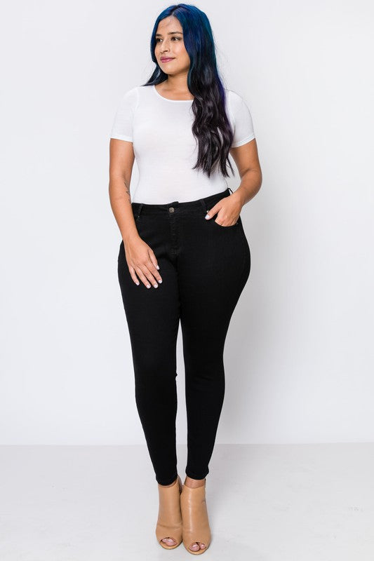 High Rise Black Skinny Jeans 1XL-3XL