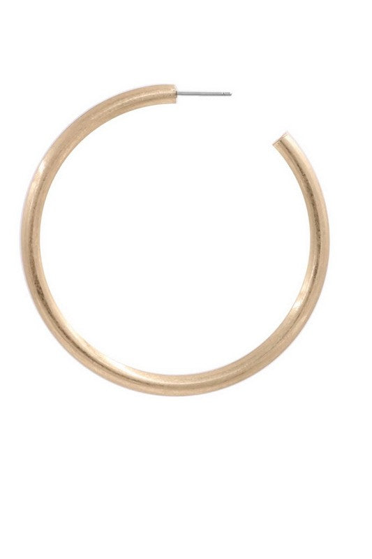 Worn Gold Hoop Earring 1 1/2''