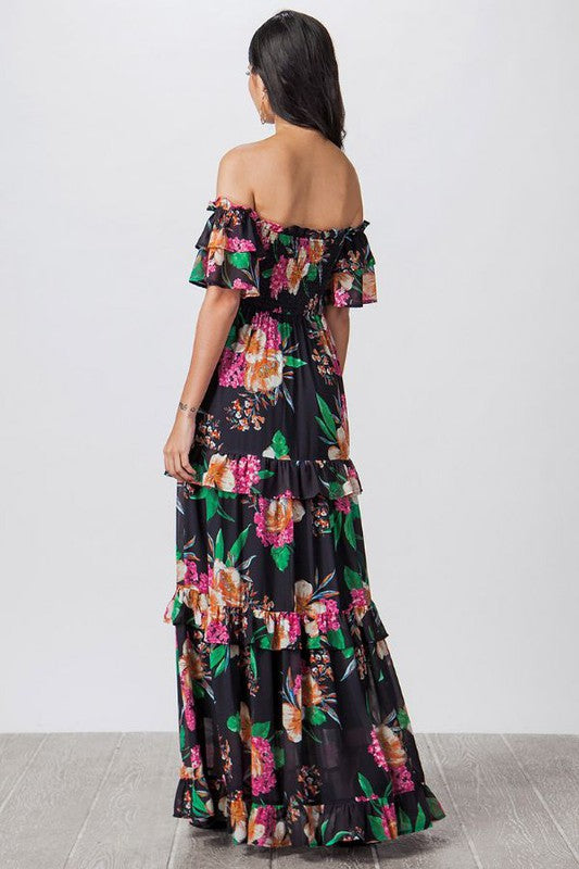 Smocked Floral Maxi Dress