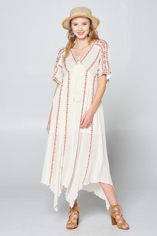 Embroidered Maxi Dress