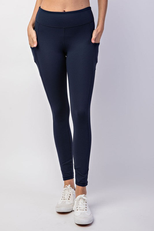 Buttery Soft Legging With Side Pockets-Navy