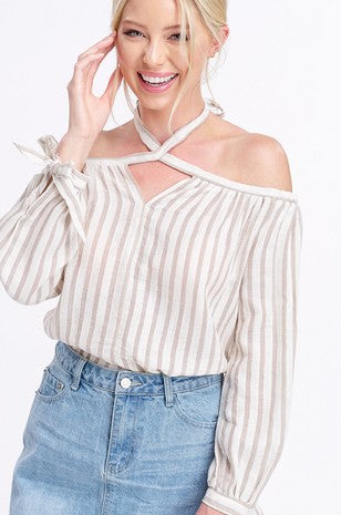 Striped Off The Shoulder Top