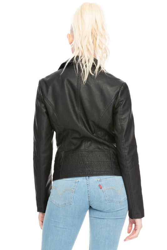 Moto Vegan Leather Biker Jacket