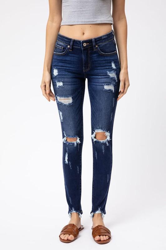 The Sheila Mid Rise Distressed Skinny