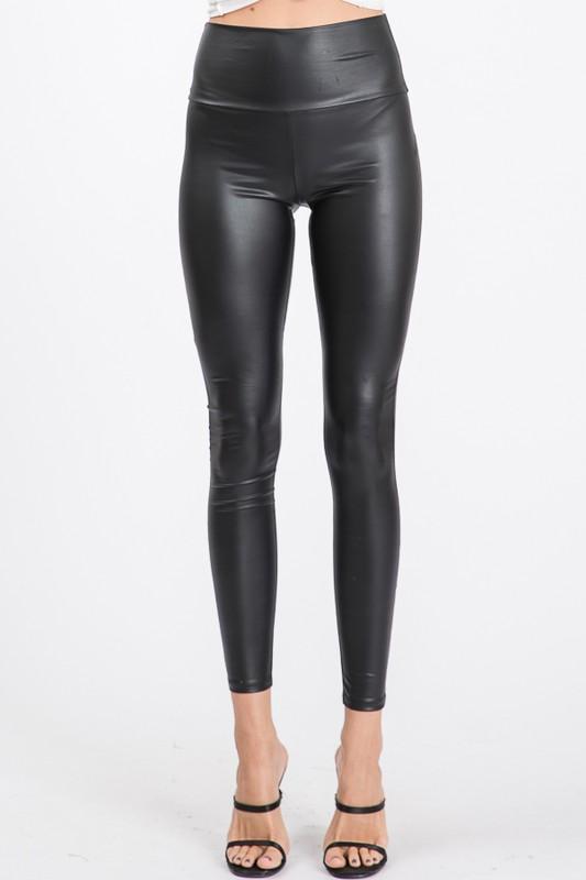 High Waist Vegan Leather Leggings