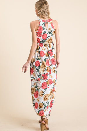 Halter Neck  Floral  Maxi Dress S-XL