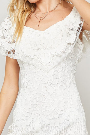 Lace and Grace Dress Off The Shoulder White Dress
