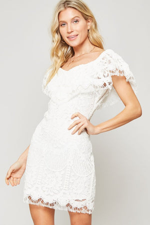 Lace and Grace Dress Off The Shoulder White Dress