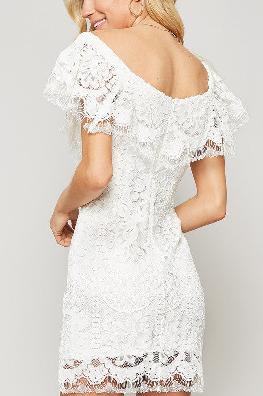 Lace and Grace Dress Off The Shoulder White Dress