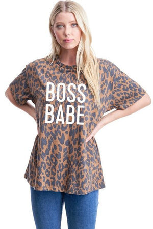 Boss Babe Leopard Graphic Tee