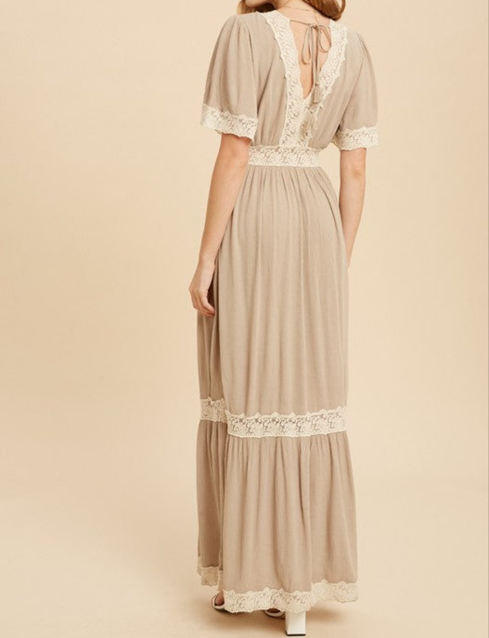 LACE INSET MAXI DRESS