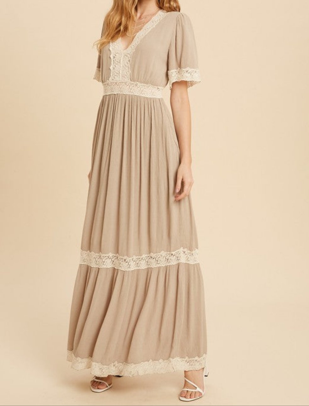 LACE INSET MAXI DRESS