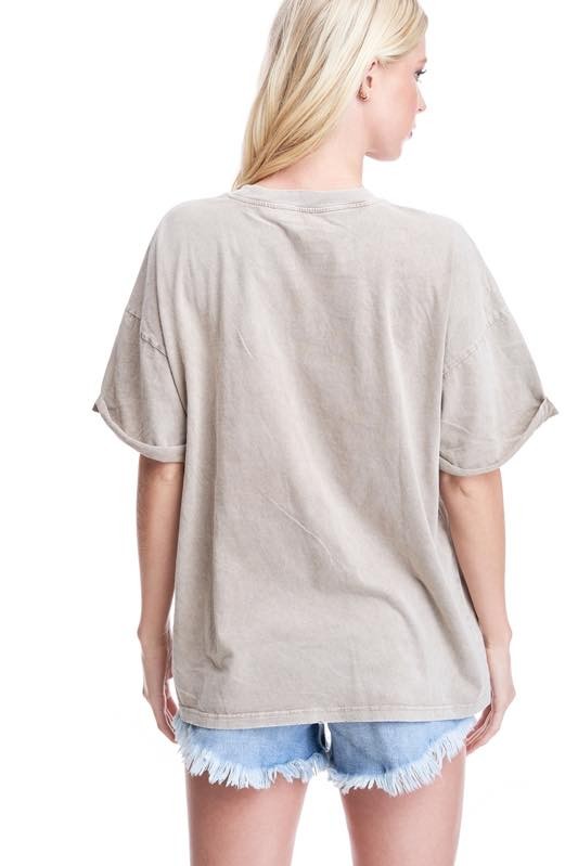 OVERSIZED Be Kind Butterfly Taupe Mineral Wash Graphic Tee