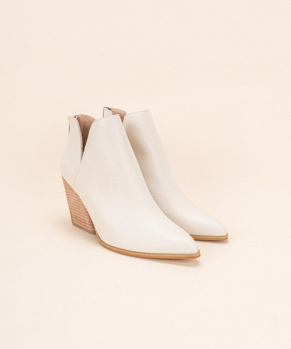 Beverly V Cut Bootie-Beige