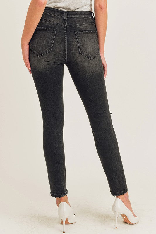 Anne High Rise Distressed Knee Skinny Jeans