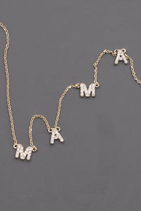 Mama Cubic Zirconia Necklace-Gold
