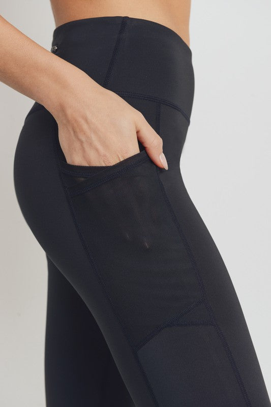 Overlay Mesh Pocket Highwaist Leggings