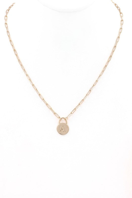 Monogram Pendant  Chain Necklace