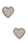 Heart Druzy Stone  Earrings- Rhodium