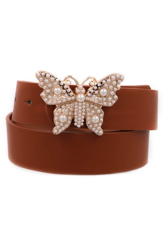 Cream Pearl Butterfly Belt