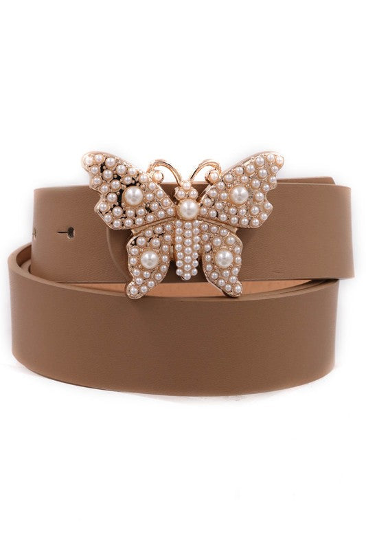 Cream Pearl Butterfly Belt