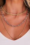 Rose Gold/Gold/Silver Layered Chain Necklace