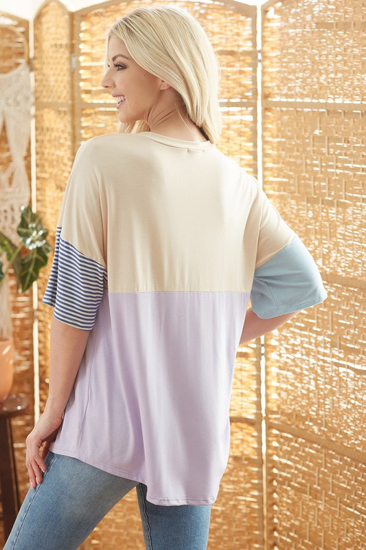 OVERSIZED COLOR BLOCK Top