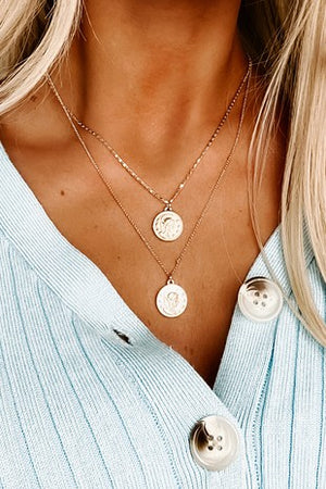 Two Layer Gold Coin Necklace