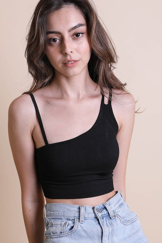 Shoulder Strap Brami Top Black