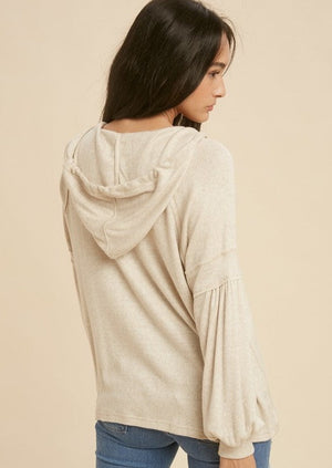 HACCI KNIT HENLEY HOODIE