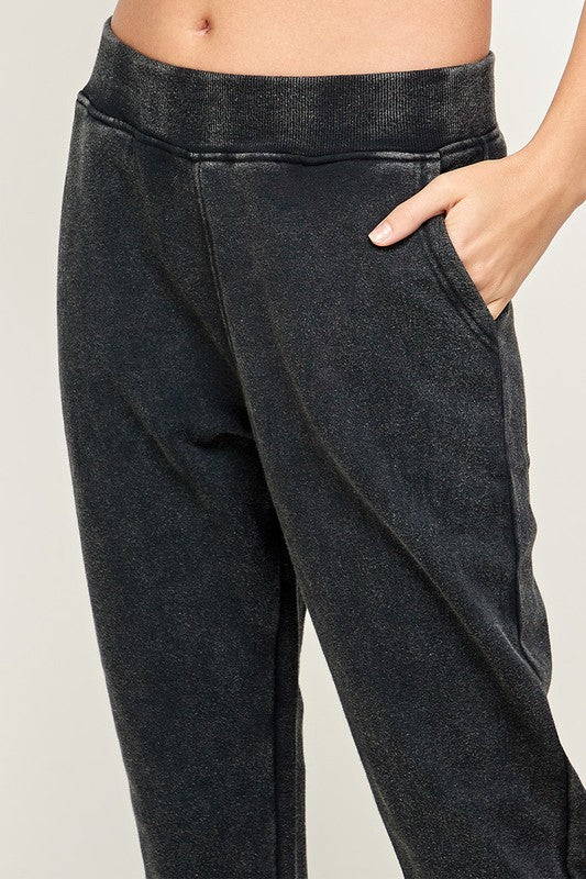 TERRY RELAX FIT MINERAL WASH SWEAT PANTS