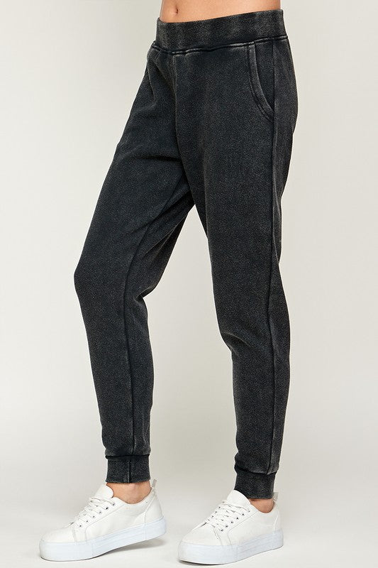 TERRY RELAX FIT MINERAL WASH SWEAT PANTS