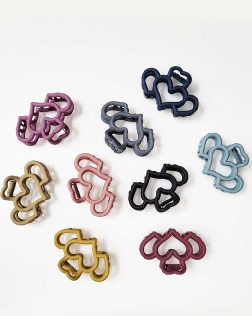 Heart Matte Color Hair Claw Clip-11 Colors