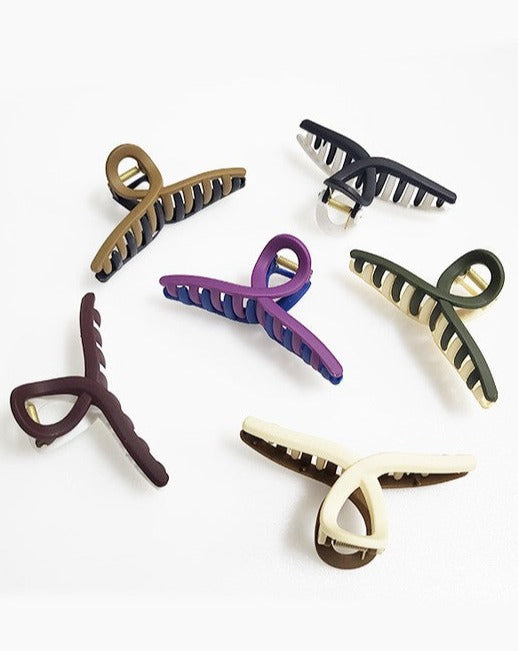 Large Matte Color Two Tone Hair Claw Clip-6 Colors