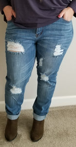 Curvy Distressed Cuffed Jeans