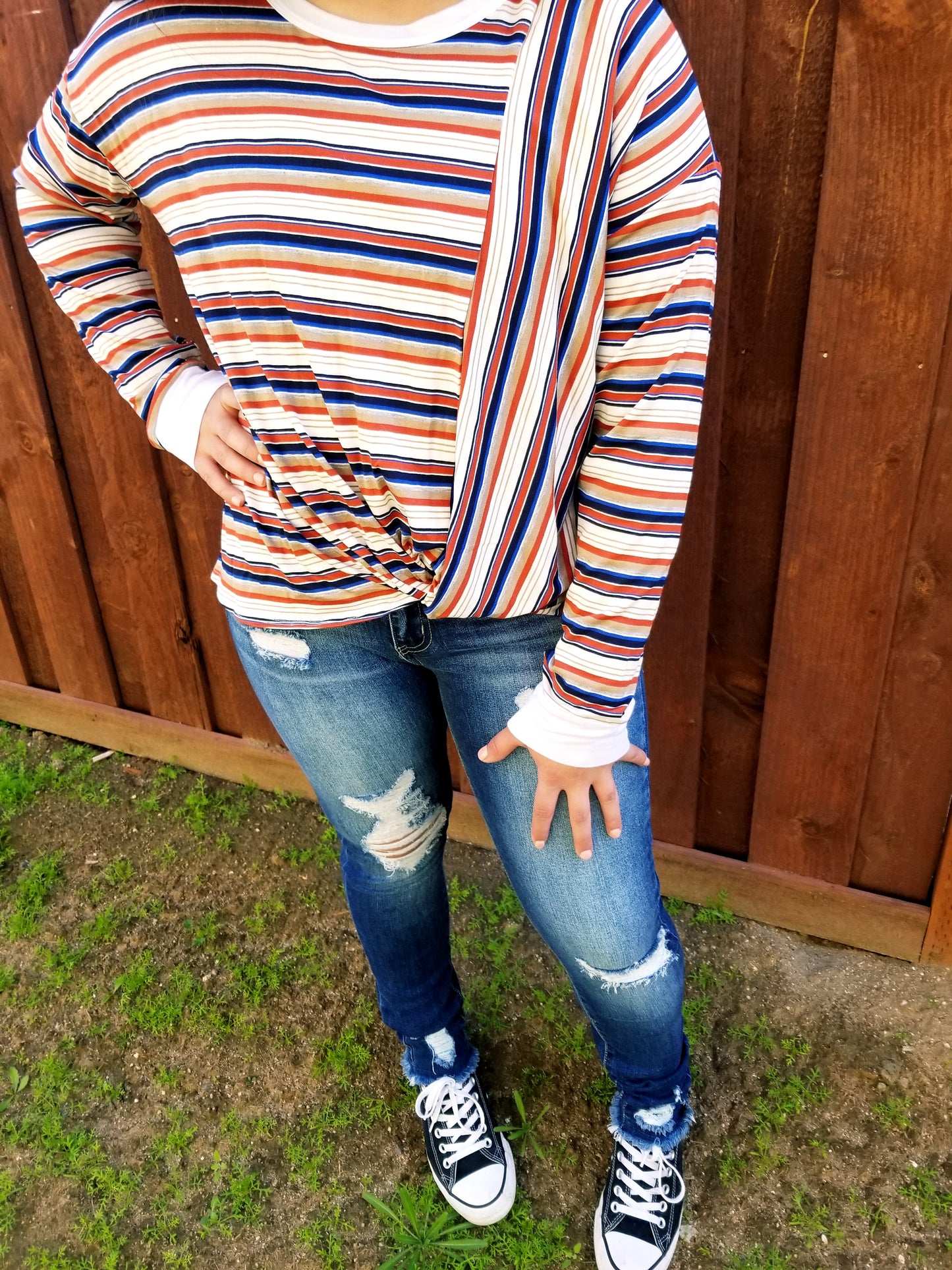 Long Sleeve Multi Striped Top