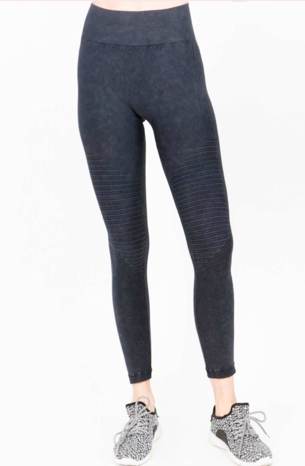 Vintage Wash Motto Detailed Leggings