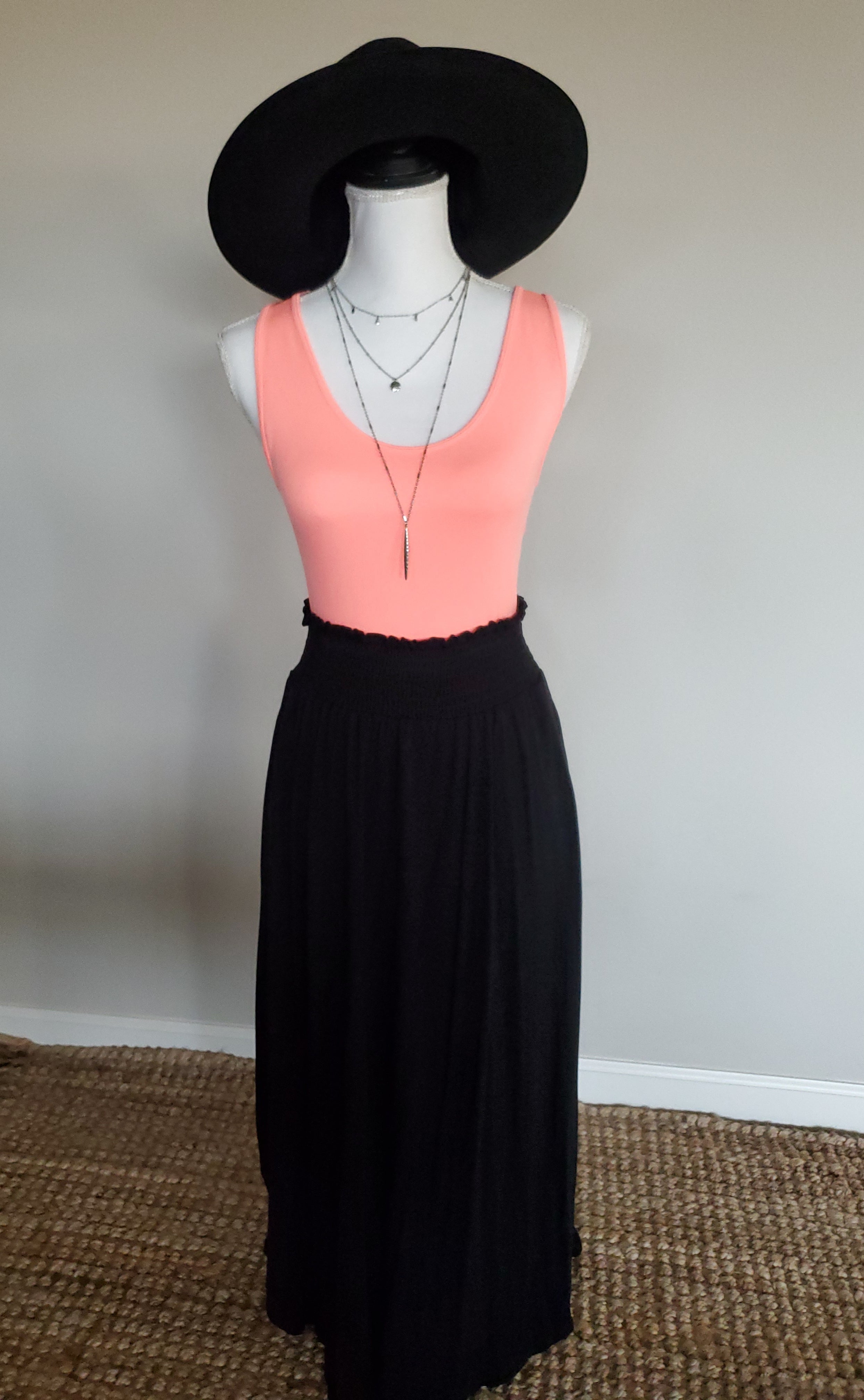 Scoop Neck Seamless Tank Top-Neon Coral