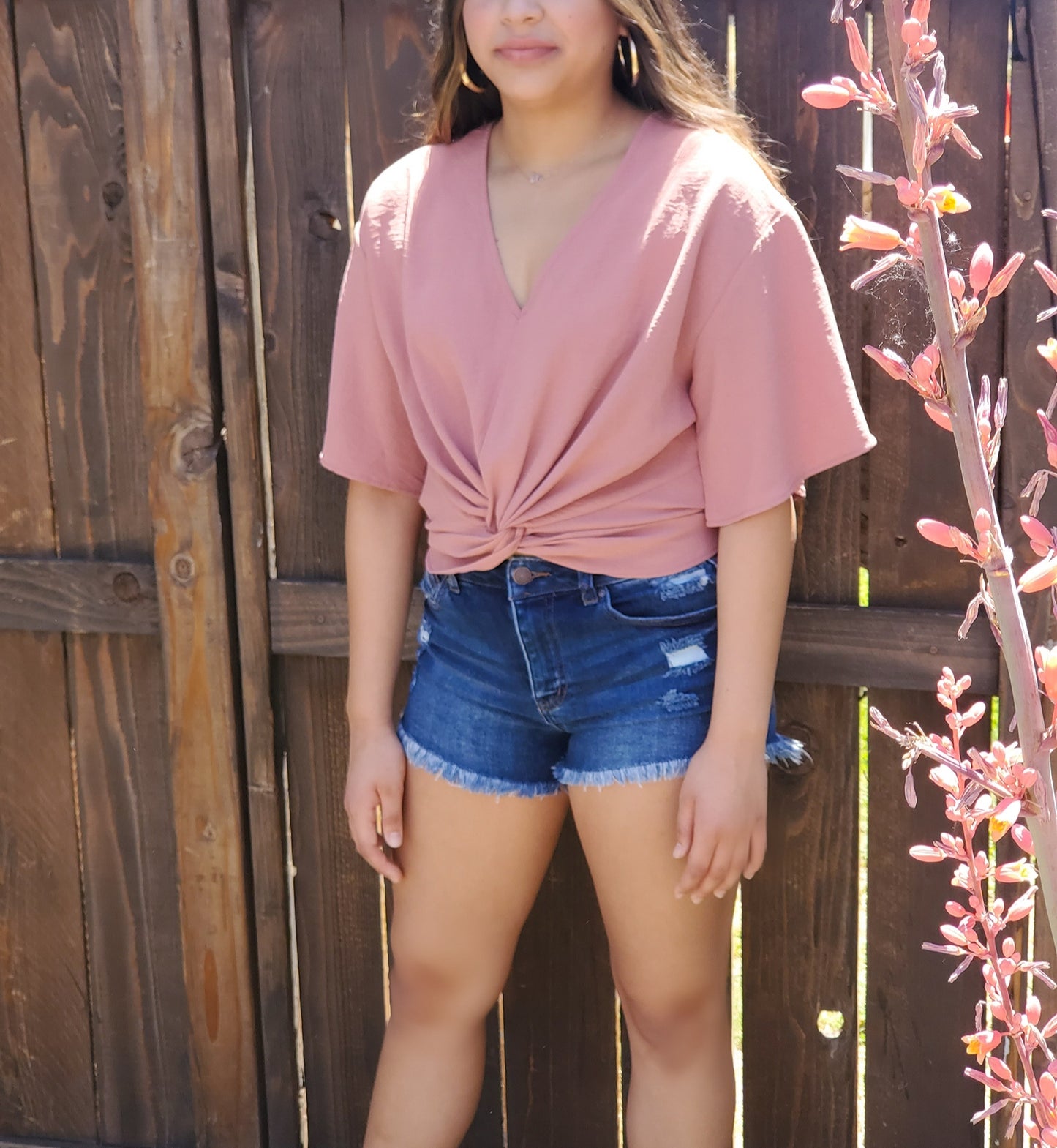 Rose Flutter Sleeve Top