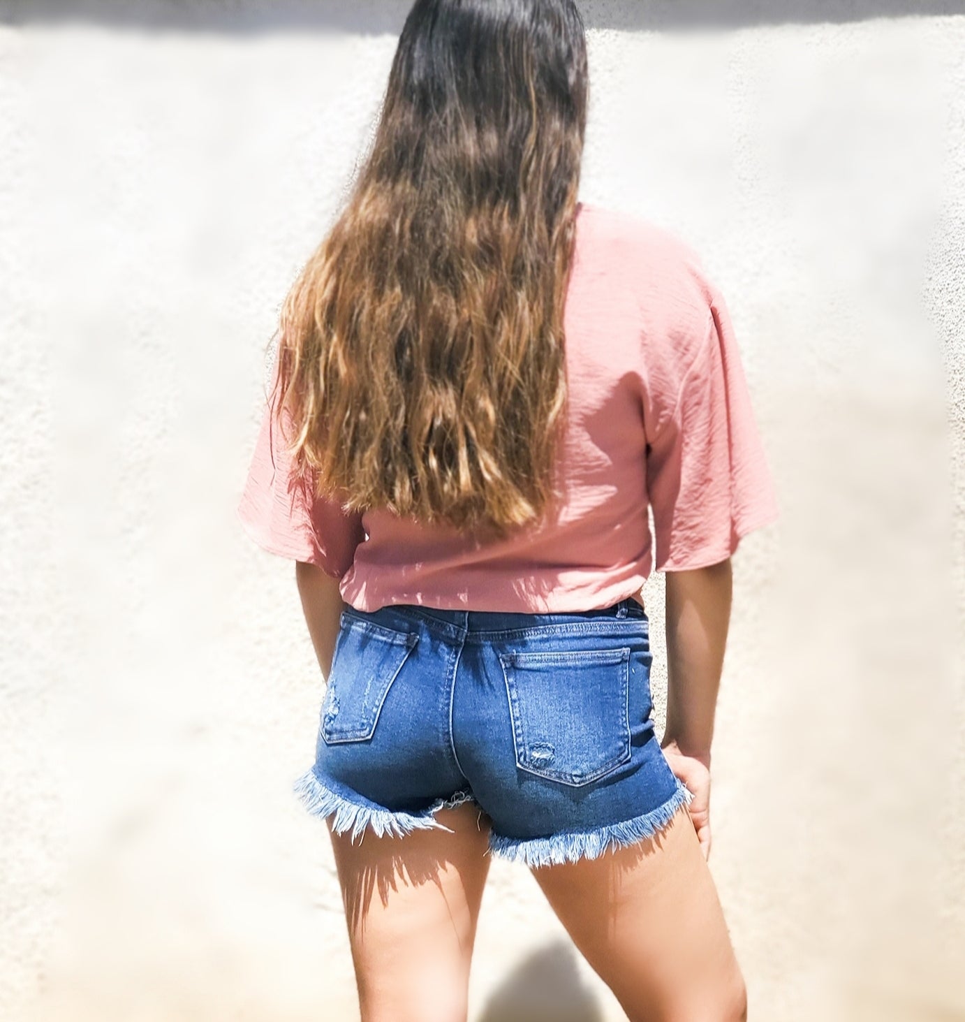 Elise Denim Shorts-Dark Wash